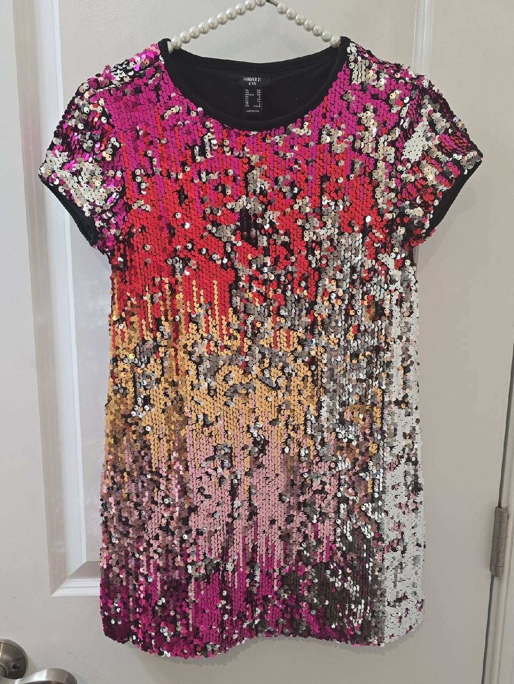 Forever 21 Girls Pink Gold Sequin Gradient Party Dress